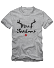 marškinėliai  Merry christmas ragai